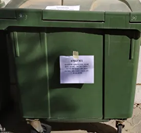 Plastic Waste Bin Mgb 1100 Flat, Capacity 1048 Lt, Color : Green, Brand : Helesi, Greece